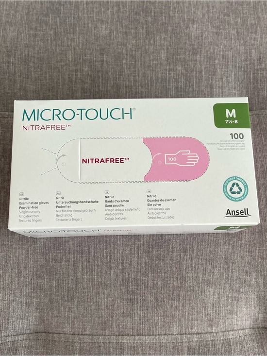 Ansell Accessories - Micro-Touch Nitrafree Pink Nitrile Examination Gloves disposable Size M